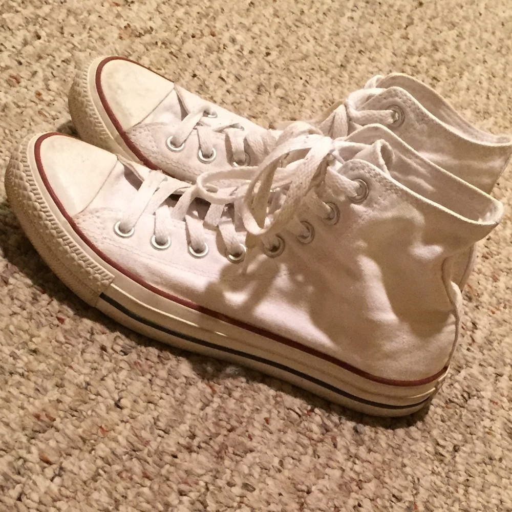 womens 8.5 white high top converse